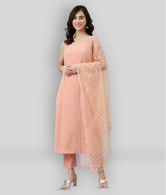 Janasya - Pink Straight Crepe Womens Stitched Salwar Suit ( Pack of 1 ) - None