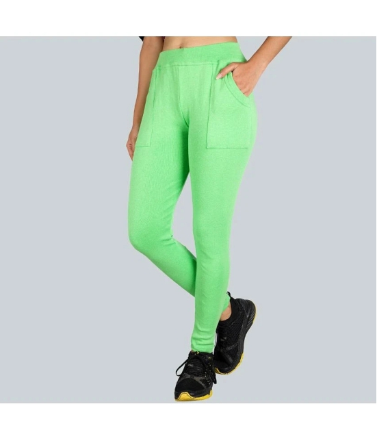 KARARO JEGGINGS - Cotton Blend Skinny Fit Lime Green Womens Jeggings ( Pack of 1 ) - None