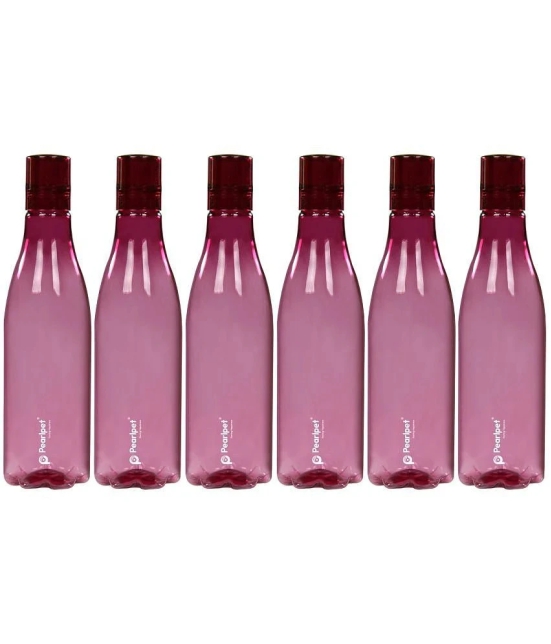 PearlPet THROTTLE-1000ML-WINE-6PCS Wine Plastic Water Bottle 1000 mL ( Set of 6 ) - Wine