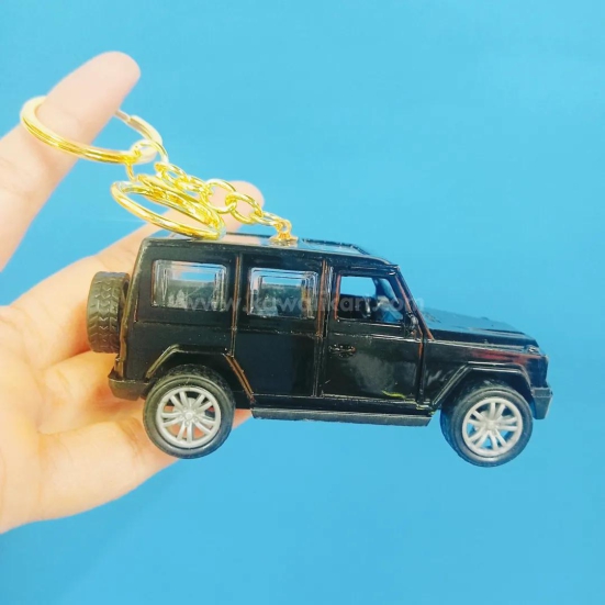 SUV Pull-Back Toy Keychain - Black - Single Piece