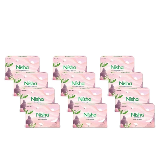 Nisha Luxury Soap Bar Lily of The Valley Soap for Soft & Beautiful Skin, Bathing Soaps for Women Men 100g Pack of 12