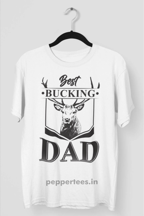 Best Bucking Dad T-shirt-L / White