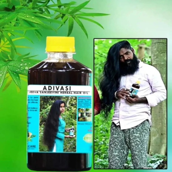 Adivasi Jeeva Sanjeevini Herbal Hair Growth oil - Ayurvedic Hair Growth oil-Buy 1 Get 1 Free