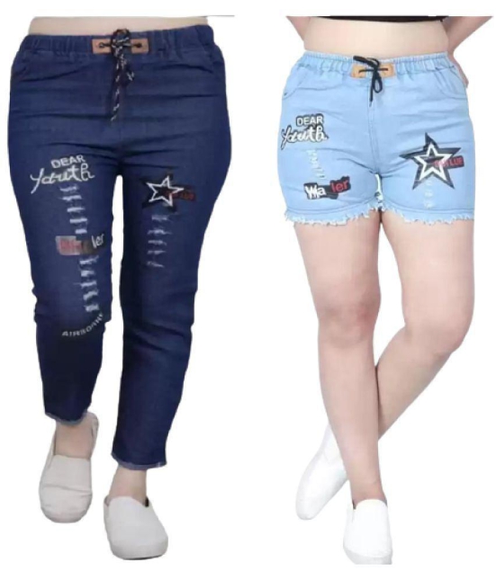 Qitty - Blue Denim Girls Leggings ( Pack of 1 ) - None