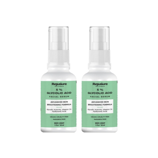 Rejusure Glycolic Acid Serum - Advanced Skin Brightening Formula  30ml Pack of 2-Rejusure Glycolic Acid Serum - Advanced Skin Brightening Formula – 30ml (Pack of 2)