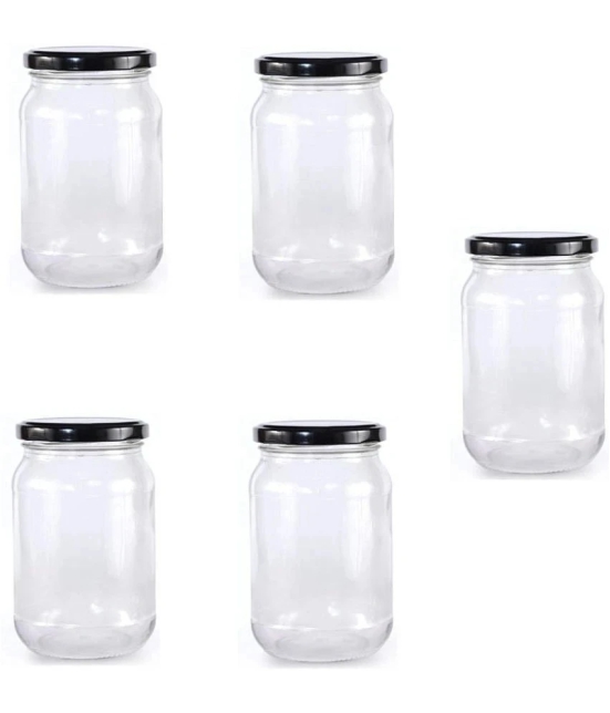 Somil - Storage Container Glass Transparent Pickle Container ( Set of 5 ) - Transparent