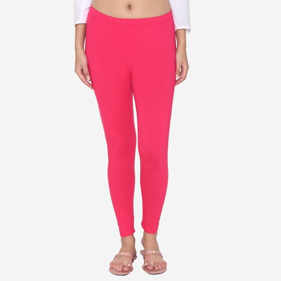 Women's Cotton Ankle leggings (Free Size) - Fuchsia