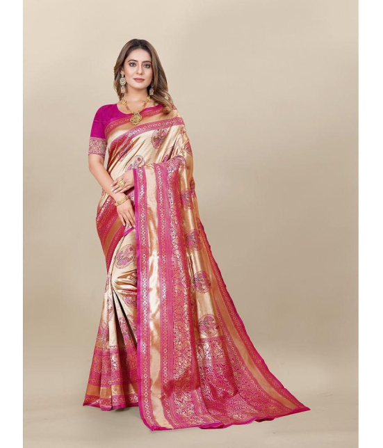 Gazal Fashions - Multicolour Banarasi Silk Saree With Blouse Piece ( Pack of 1 ) - Multicolour