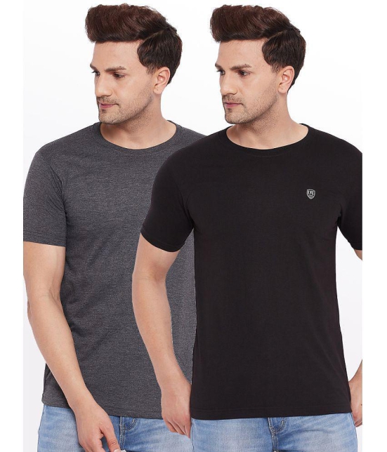 Lycos - Cotton Blend Regular Fit Black Men's T-Shirt ( Pack of 2 ) - None