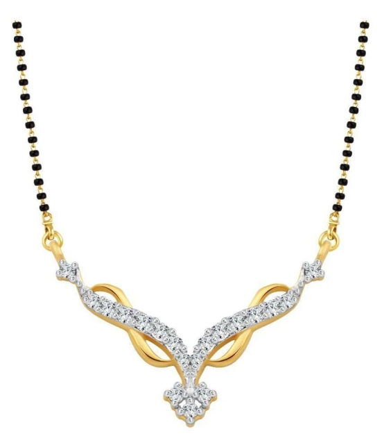 Vighnaharta Pretty Paisley Gold and Rhodium Plated Mangalsutra