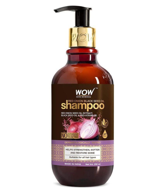 WOW Skin Science Red Onion Black Seed Oil Shampoo With Red Onion Seed Oil Extract, Black Seed Oil & Pro-Vitamin B5 - 250mL