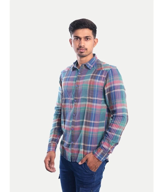 Radprix 100% Cotton Regular Fit Checks Full Sleeves Mens Casual Shirt - Green ( Pack of 1 ) - None