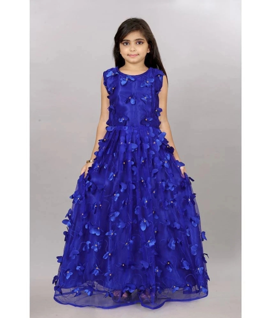 Apnisha - Royal Blue Net Girls Gown ( Pack of 1 ) - None