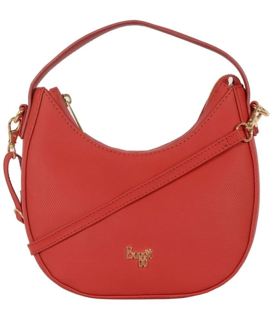 Baggit Red Faux Leather Sling Bag - Red