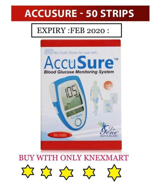 ACCUSURE 50 Test Strips Only(Pack of 1X50)