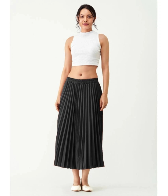 Femvy Black Crepe Womens Flared Skirt ( Pack of 1 ) - None