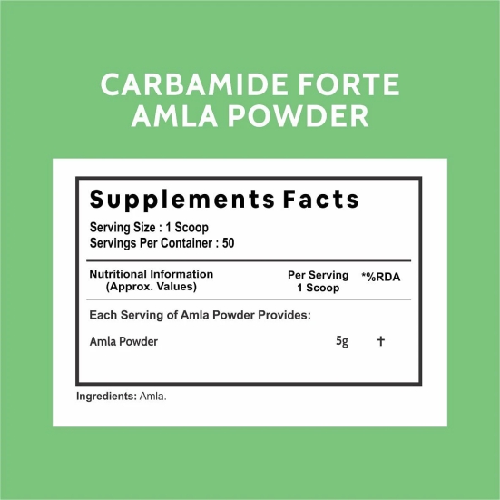 Carbamide Forte Amla Powder for Hair Growth & Skin Radiance, 100% Natural, Preservative & Chemical-Free, 250g.-Carbamide Forte Amla Powder for Hair Growth & Skin Radiance, 100% Natural, Preservat