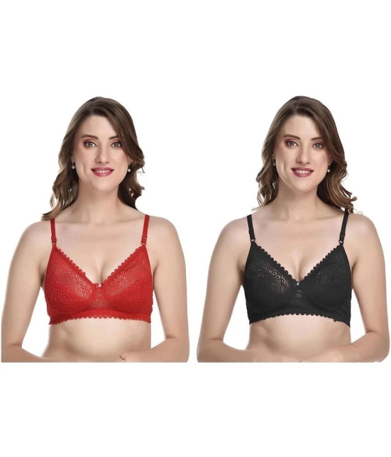 Kiran Enterprises Multicolor Net Non Padded Womens Everyday Bra ( Pack of 2 ) - None