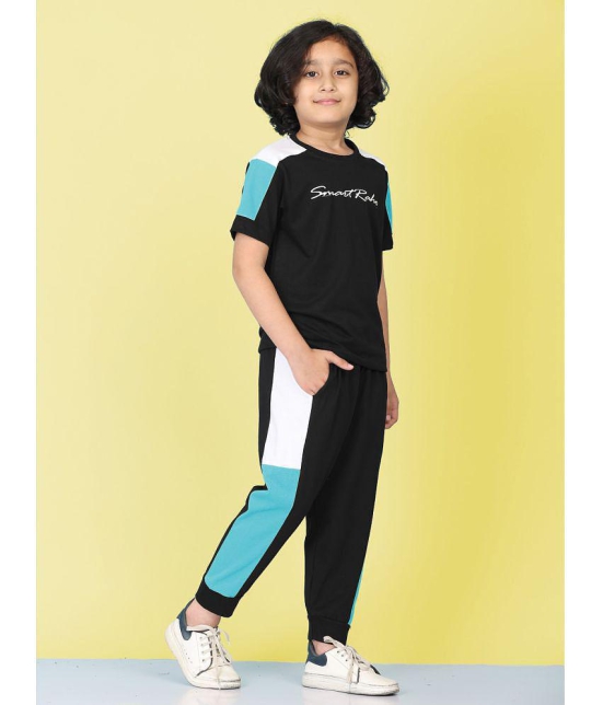 SmartRAHO - Blue Cotton Boys T-Shirt & Trackpants ( Pack of 1 ) - None