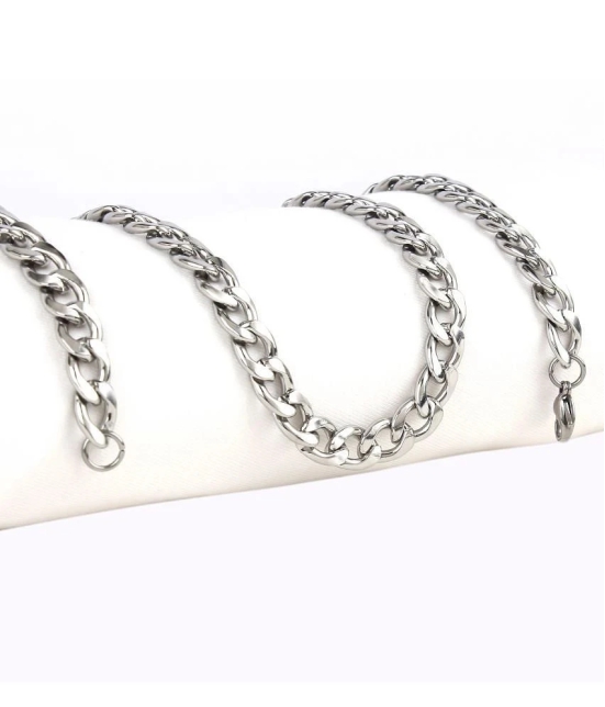 FASHION FRILL Silver Plated Stainless Steel Chain ( Pack of 1 ) - None