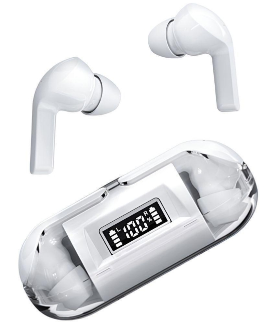 VEhop Transparent PRO Bluetooth True Wireless (TWS) In Ear 30 Hours Playback Fast charging,Powerfull bass IPX4(Splash & Sweat Proof) White