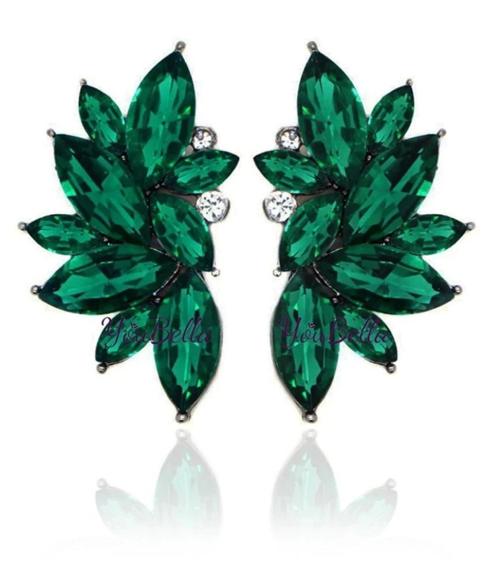 Valentine Gifts : YouBella Fashion Jewellery Stylish Fancy Party Wear Earrings for Girls and Women (Green) - Green