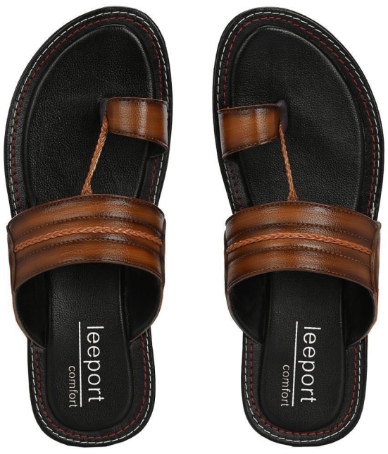 Leeport Tan Mens Daily Slipper - None