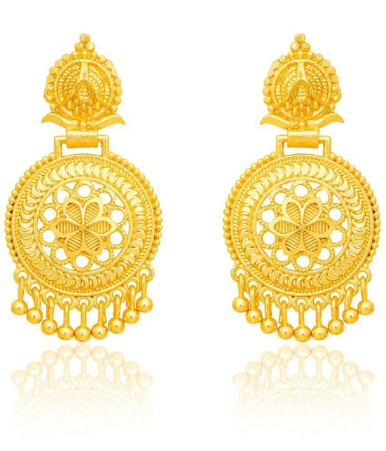 LUV FASHION Golden Chandbalis Earrings ( Pack of 1 ) - Golden