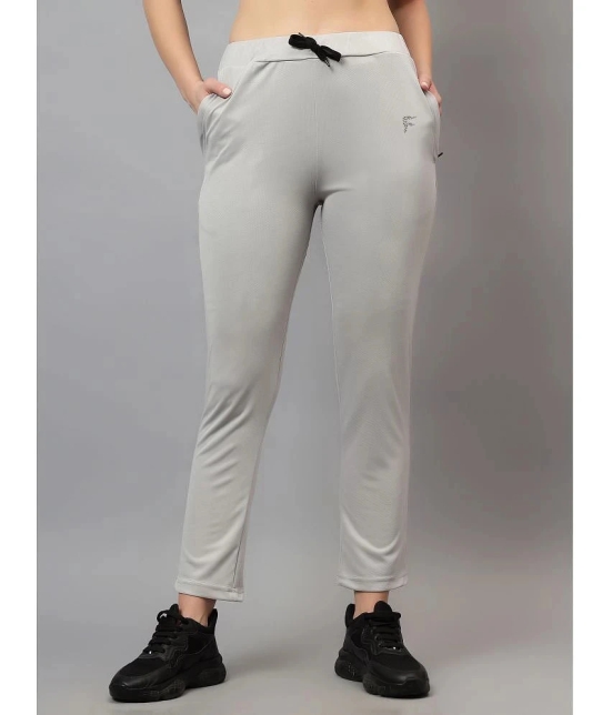 Diaz Light Grey Lycra Womens Gym Trackpants ( Pack of 1 ) - None