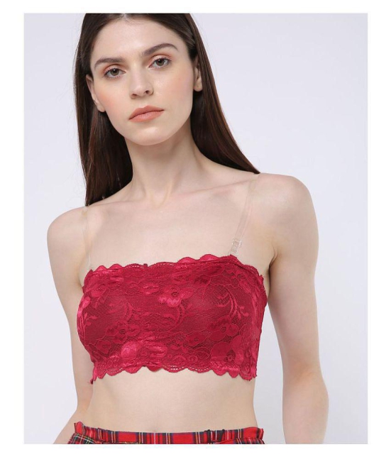 ComfyStyle Lace T-Shirt Bra - Red - 34