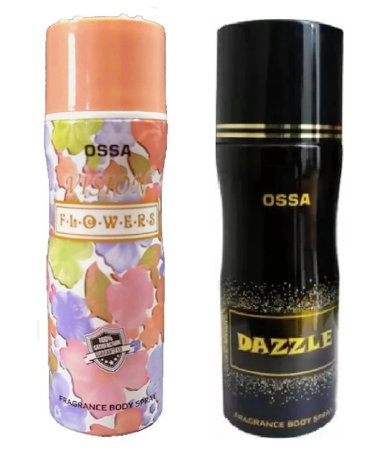 OSSA 1 VISION FLOWERS and 1 DAZZLE deodorant, 200 ml each(Pack of 2) - 400ml