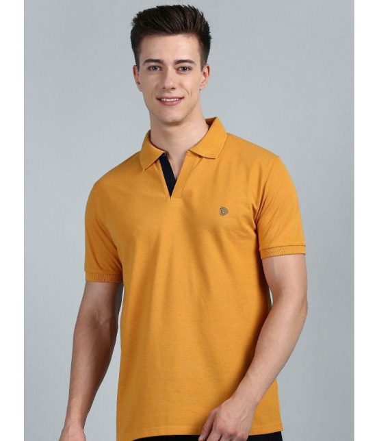 Lux Cozi - Mustard Cotton Regular Fit Mens Polo T Shirt ( Pack of 1 ) - None