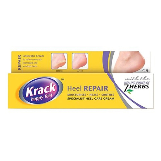 Krack Heel Care Cream - With Healing Power Of 7 Herbs, Moisturises, Heals, Soothes, 25 G