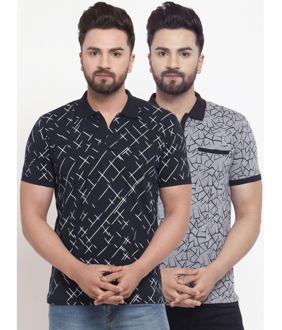 Wild West - Multicolor Cotton Blend Regular Fit Mens Polo T Shirt ( Pack of 2 ) - None