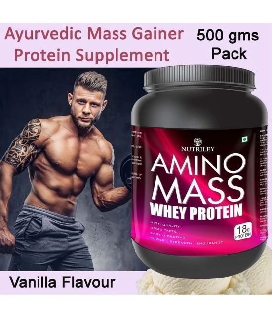 Nutriley Amino mass Whey Protein ( 500 gm , Vanilla - Flavour )