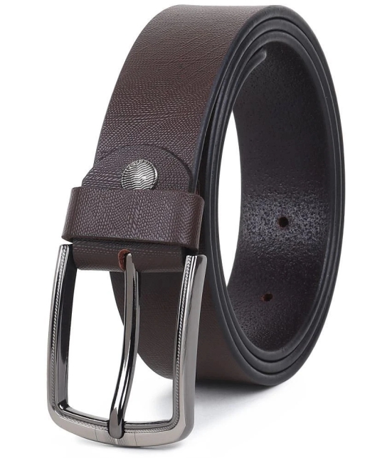 Loopa - Brown Leather Mens Formal Belt ( Pack of 1 ) - None