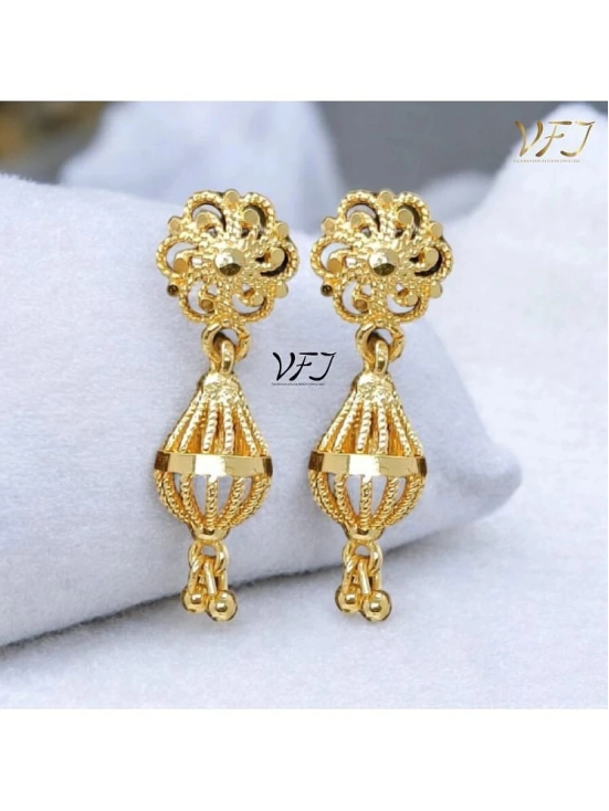 Vighnaharta Gold Jhumki Earrings ( Pack of 1 ) - Gold