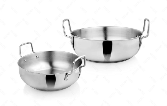 URBAN SPOON Stainless Steel Induction Bottom Kadai Set.