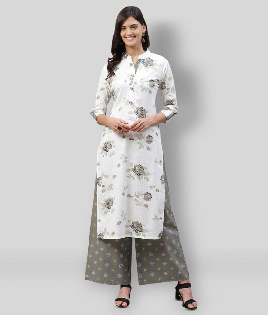 JC4U - White Straight Cotton Women's Stitched Salwar Suit ( Pack of 1 ) - M