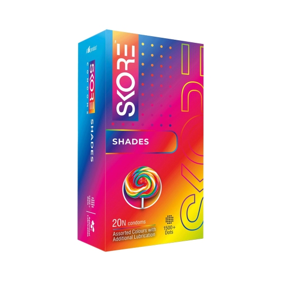 Skore Assorted Colours & Dotted Condoms (Shades) 20N