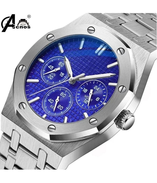 acnos Silver Stainless Steel Analog Mens Watch