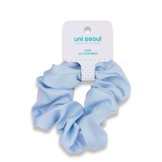 Korean Style Midnight Silk Scrunchie-Light Blue