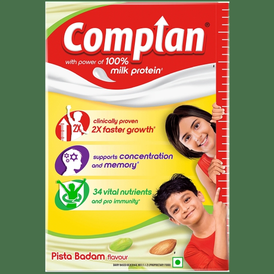 Complan Nutrition & Health Drink - Improves Concentration & Memory, Pista Badam Flavour, 500 G Carton