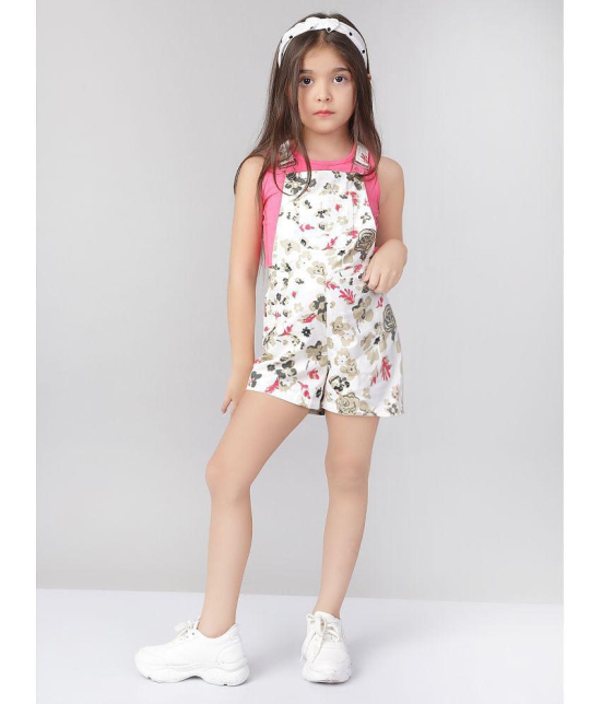 Naughty Ninos - Off White Cotton Girls Dungarees ( Pack of 1 ) - None