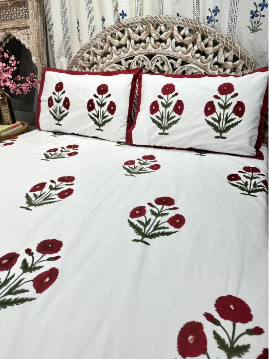 Hand Block Cotton Bedsheet |Gulfam Bedsheet-Super King