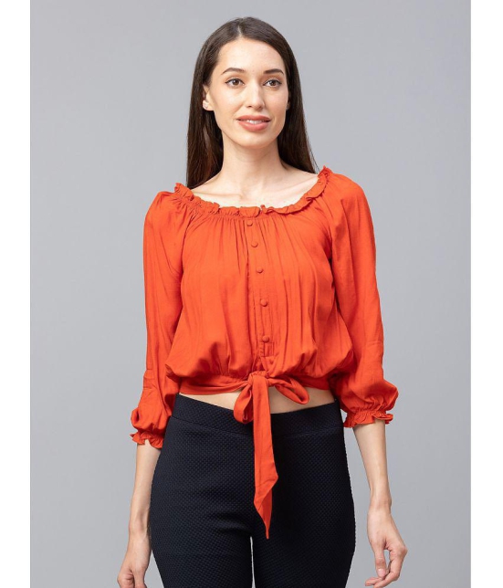 Globus - Orange Polyester Women''s Crop Top ( Pack of 1 ) - None