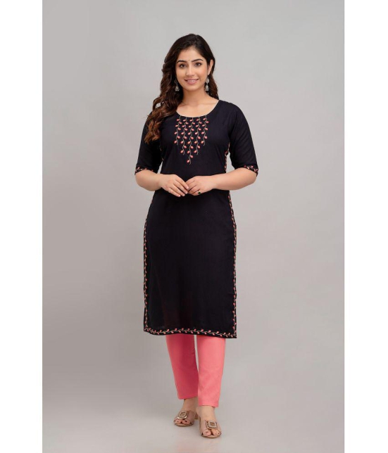 Kapadia - Black Rayon Womens Straight Kurti ( Pack of 1 ) - None