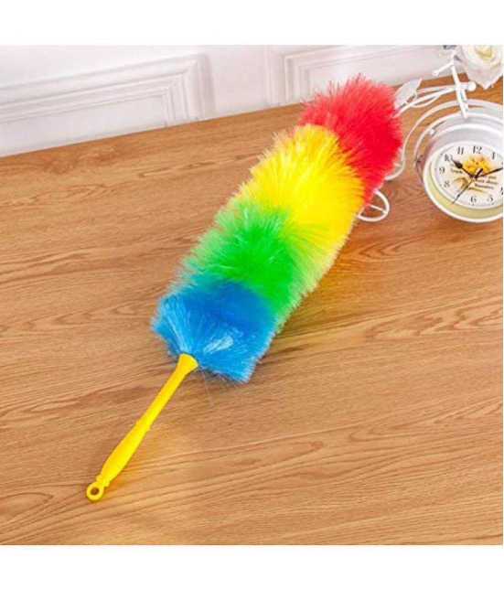 INGENS Multipurpose Multicolour Neon Plastic & Microfiber PP Static Duster for Glass, Fan, AC, Car Dashboard/Seat, TV, Fridge,Printer etc