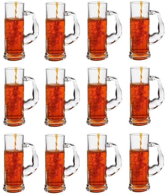 Somil Beer Mug Glasses Set,  600 ML - (Pack Of 12)