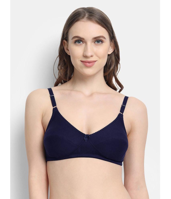 VStar - Navy Blue Cotton Non Padded Women's Everyday Bra ( Pack of 1 ) - None